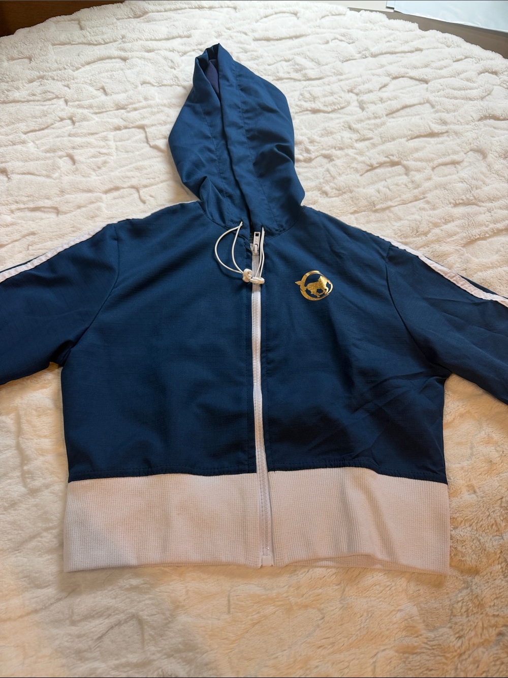 Mustang Cheer Warm Up Jacket in Navy Size 8.